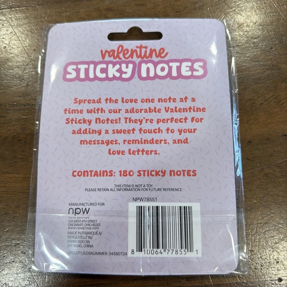 NEW of NPW Valentine Sticky Notes 180 notes, Dog, Hi! & Cherries